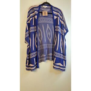 UMGEE Women S/M Aztec Knit Sweater Kimono Open Poncho Southwestern Cardigan NEW